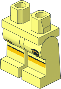 ~Minifig Hips and Legs with Shorts with Black Line and Lion Crest Pattern (Obsolete) ~Minifig Hips and Legs with Shorts with Black Line and Lion Crest Pattern (Obsolete)