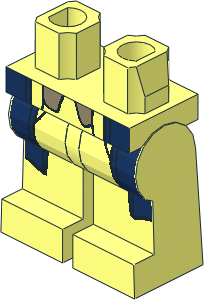 ~Minifig Hips and Legs with Dark Blue Coattails and Dark Tan Vest Tails Pattern (Obsolete) ~Minifig Hips and Legs with Dark Blue Coattails and Dark Tan Vest Tails Pattern (Obsolete)