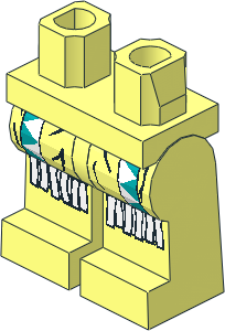 ~Minifig Hips and Legs with Dark Turquoise/White Triangles, White Fringe Pattern (Obsolete) ~Minifig Hips and Legs with Dark Turquoise/White Triangles, White Fringe Pattern (Obsolete)