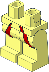 ~Minifig Hips and Legs with Red Coattails Pattern (Obsolete) ~Minifig Hips and Legs with Red Coattails Pattern (Obsolete)