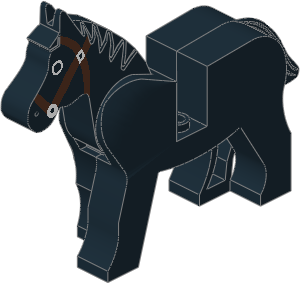 ~_Animal Horse with Brown/White Tack Pattern (Complete) Black (Obsolete) ~_Animal Horse with Brown/White Tack Pattern (Complete) Black (Obsolete)