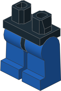 ~_Minifig Hips and Legs (Complete) Black/Blue (Obsolete)