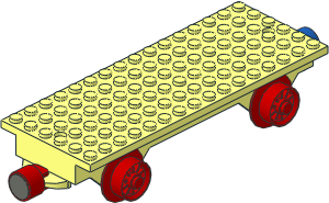 Train Base  6 x 16 Type 1 with Wheels and Magnets (Complete)