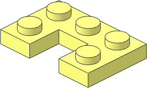 Plate  2 x  3 with  1 x  1 Cutout