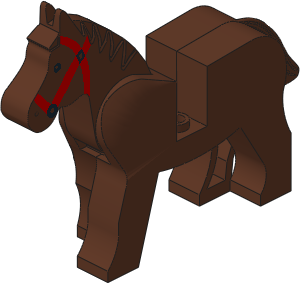 ~_Animal Horse with Red Tack Pattern (Complete) Brown (Obsolete)