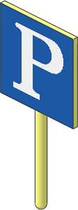 Roadsign Square without Base with White Parking "P" Pattern Roadsign Square without Base with White Parking "P" Pattern