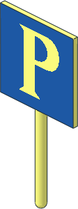 Roadsign Square Large without Base with Parking Narrow Pattern