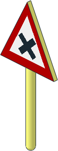 ~Roadsign Old with Dangerous Intersection Sign (Obsolete)