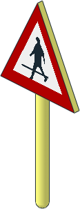 ~Roadsign Old with Beware of Pedestrians Sign (Obsolete) ~Roadsign Old with Beware of Pedestrians Sign (Obsolete)