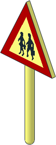 Roadsign Triangular without Base with Pedestrians Pattern Roadsign Triangular without Base with Pedestrians Pattern