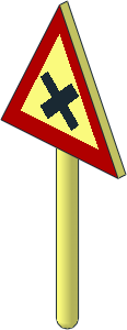 Roadsign Triangular without Base with Intersection Pattern