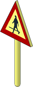 Roadsign Triangular without Base with Ped. Crossing Pattern