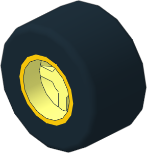 Wheel Rim 8 x 8 Notched Hole, Reinforced Back with Yellow Ring Pattern with Tyre 8/ 40 x 8 Slick Smooth Wheel Rim 8 x 8 Notched Hole, Reinforced Back with Yellow Ring Pattern with Tyre 8/ 40 x 8 Slick Smooth
