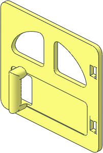 Duplo Door  1 x  4 x  3 with Two Rounded Panes and Handle