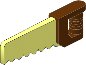 Minifig Tool Rip Saw with Reddish Brown Grip Pattern Minifig Tool Rip Saw with Reddish Brown Grip Pattern