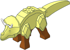 Animal Dinosaur Triceratops (Complete) w/ Dark Orange Legs Animal Dinosaur Triceratops (Complete) w/ Dark Orange Legs