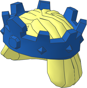 Minifig Hair Mid-Length Straight with Blue Crown Pattern