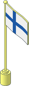 Flag on Flagpole Type 1 with Finland Pattern