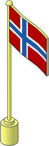 Flag on Flagpole Type 1 with Norway Pattern