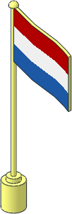 Flag on Flagpole Type 1 with The Netherlands Pattern