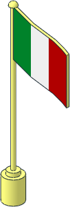 Flag on Flagpole Type 1 with Italy Pattern