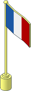 Flag on Flagpole Type 1 with France Pattern