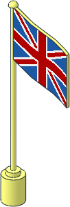 Flag on Flagpole Type 1 with United Kingdom Pattern