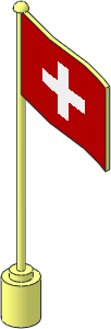 Flag on Flagpole Type 1 with Switzerland Pattern