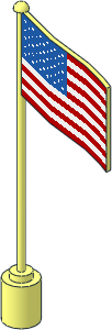 Flag on Flagpole Type 1 with United States Pattern
