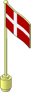 Flag on Flagpole Type 2 with Denmark Pattern