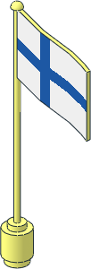 Flag on Flagpole Type 2 with Finland Pattern