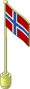 Flag on Flagpole Type 2 with Norway Pattern