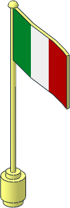 Flag on Flagpole Type 2 with Italy Pattern Flag on Flagpole Type 2 with Italy Pattern