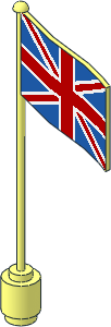 Flag on Flagpole Type 2 with United Kingdom Pattern