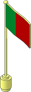 Flag on Flagpole Type 2 with Portugal Pattern