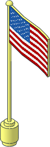 Flag on Flagpole Type 2 with United States Pattern