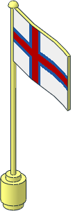Flag on Flagpole Type 2 with Faroe Islands Pattern