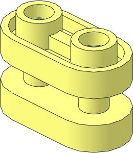 Brick  1 x  2 with Rounded Ends and Central Bars