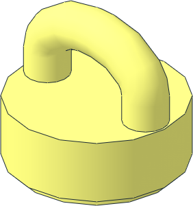 Tile  1 x  1 Round with Groove and Handle