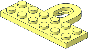 Plate  2 x  6 with Centred  2 x  2 Rounded Holder