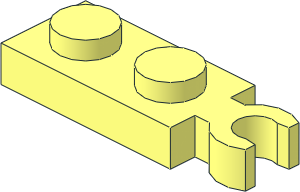 Plate  1 x  2 with Clip Vertical on End