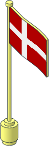 Flag on Flagpole Type 3 with Denmark Pattern Flag on Flagpole Type 3 with Denmark Pattern