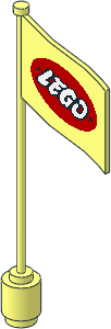 Flag on Flagpole Type 3 with Oval Lego Logo w/ Open "O" Pattern Flag on Flagpole Type 3 with Oval Lego Logo w/ Open "O" Pattern