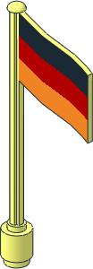 Flag on Flagpole Type 4 with Germany Pattern Flag on Flagpole Type 4 with Germany Pattern