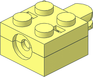 Brick  2 x  2 Arm Holder without Hole and 1 Arm (Complete)