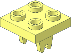Plate 2 x 2 with 2 Wheel Clips Perpendicular Plate 2 x 2 with 2 Wheel Clips Perpendicular