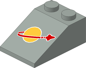 ~_Slope Brick 33  3 x  2 with Classic Space Logo Pattern (Obsolete)