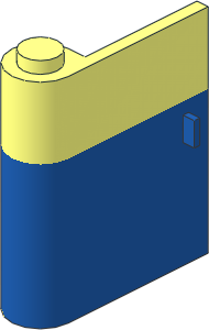 Door  1 x  3 x  3 Left with Vertical Handle and Blue Lower Section Pattern