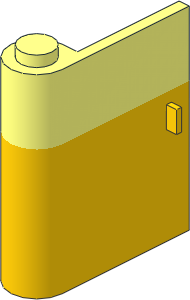 Door  1 x  3 x  3 Left with Vertical Handle and Yellow Lower Section Pattern