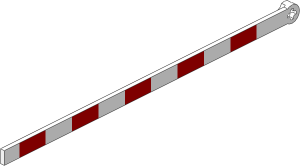 ~_Train Level Crossing Gate Type 2 with Red Stripes Pattern White (Obsolete)